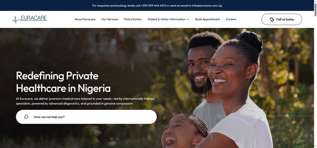 Euracare Multi-Specialist Hospital website